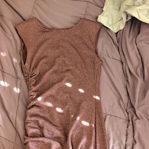 Xtraordinary Glittery Purple Dress with Cinched Side